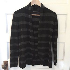 White House Black Market black striped rabbit hair cardigan - size S